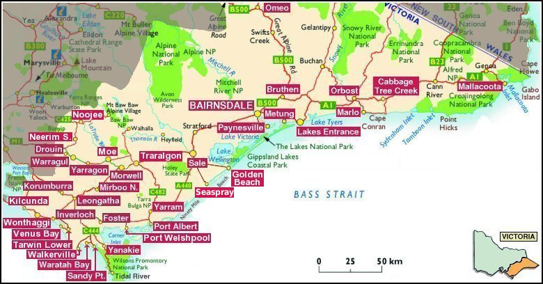 Map Of Gippsland Area Gippsland | The Wanderer